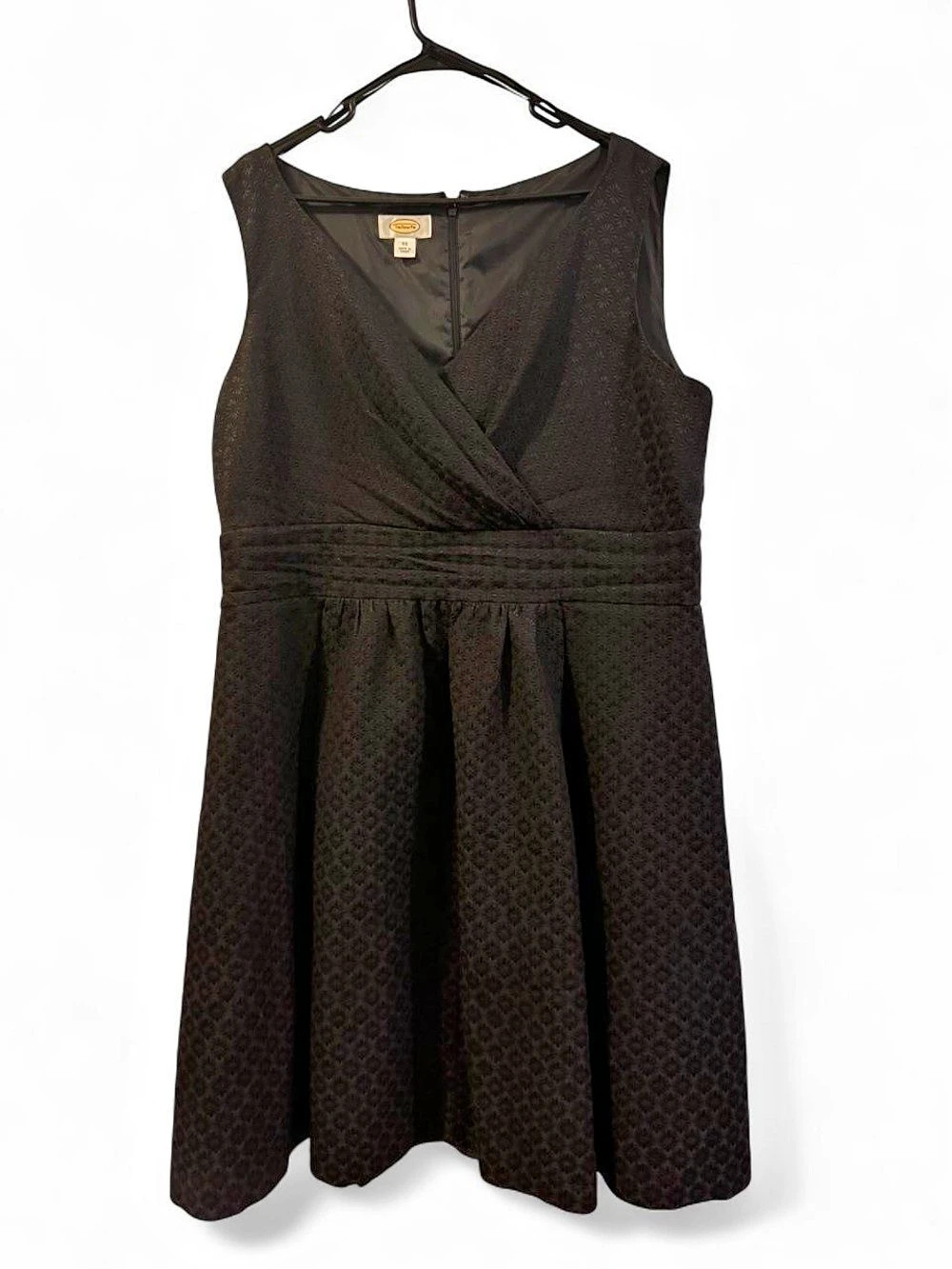 Talbots Floral Faux Wrap Midi Black Dress Black Size 20